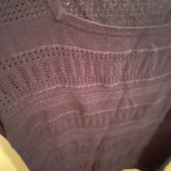 41 HAWTHORN Laina Pointelle Elbow Sleeve Sweater - XS - Navy - Picture 3 of 5